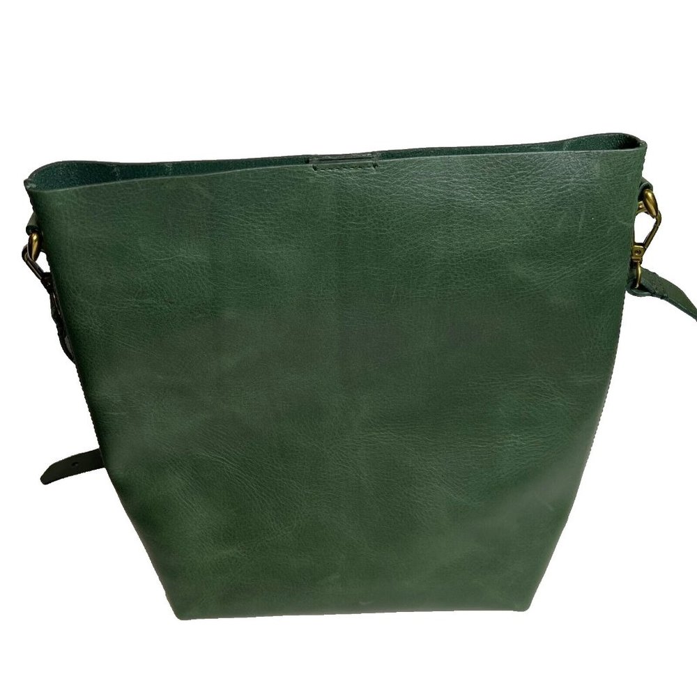 Madewell Forest Green Leather Bucket Bag - Picture 3 of 16